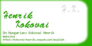 henrik kokovai business card